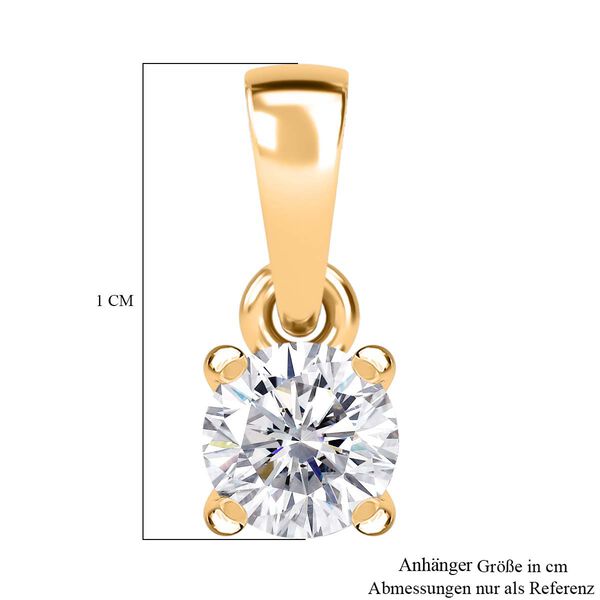 Moissanit Anhänger, 925 Silber 750 Gelbgold Vermeil - 0,22 ct. image number 6