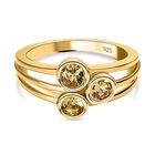 AA Natürlicher goldener Tansanit Ring 925 Silber Gelbgold Vermeil (Größe 18.00) ca. 0.75 ct