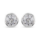 LUSTRO STELLA Hergestellt mit Feinster ZIRKONIA Ohrstecker 925 Silber platiniert