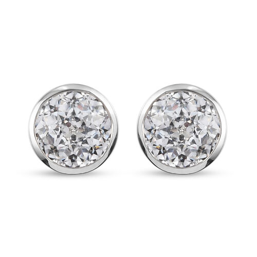 LUSTRO STELLA Hergestellt mit Feinster ZIRKONIA Ohrstecker 925 Silber platiniert image number 0