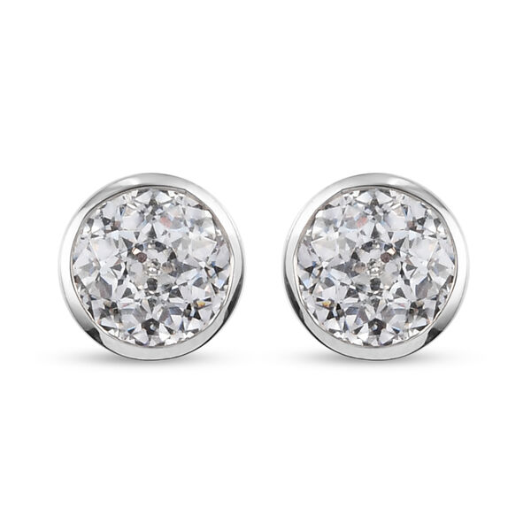 LUSTRO STELLA Hergestellt mit Feinster ZIRKONIA Ohrstecker 925 Silber platiniert