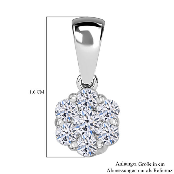 LUXURIANT SI Labor Diamant Anh&auml;nger, 925 Silber platiniert - 0,51 ct. image number 5