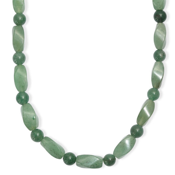 Grüner Aventurin Halskette ca. 50 cm Nickelfreies Messing platiniert ca. 213.00 ct image number 0