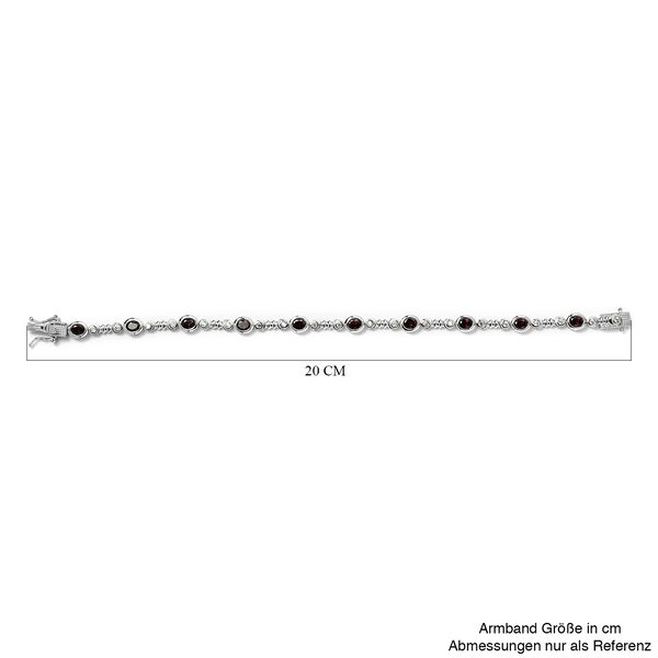 Anthill Granat und Zirkon-Armband, ca. 19 cm, 925 Silber platiniert, ca. 5,01 ct image number 4