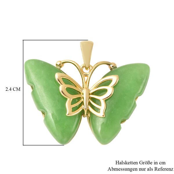 Gr&uuml;ner Jadeanh&auml;nger, 925 Silber Gelbgold vergoldet ca. 14.50 ct image number 5