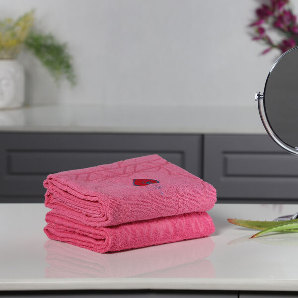2er-Set Badetuch mit Stickerei, Rosa image number 2