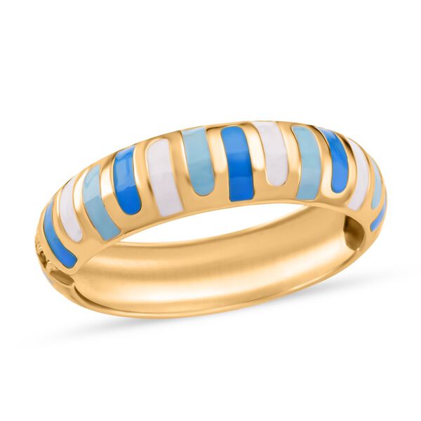 Emaille-Armreif im Streifen-Design, Hell- und Dunkelblau, ca. 18,5 cm, ca. 43 g image number 4