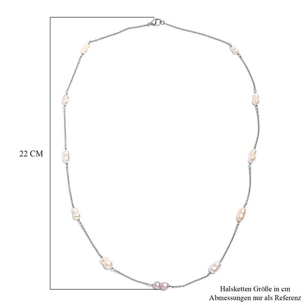 Süßwasser Perle Halskette ca. 60 cm, Reiner Edelstahl image number 5
