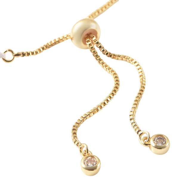 Wei&szlig;es S&uuml;&szlig;wasserperlen- und wei&szlig;es, k&uuml;nstliches Diamant-Armband, 16.5 cm, Messing image number 6