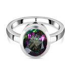 Nordlicht mystischer Topas Ring, 925 Silber platiniert (Größe 18.00) ca. 3.94 ct