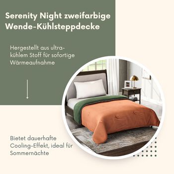 Serenity Night Wende-K&uuml;hlsteppdecke, Zwei-Ton, 135&times;200cm, Kupfer und Dunkelgr&uuml;n