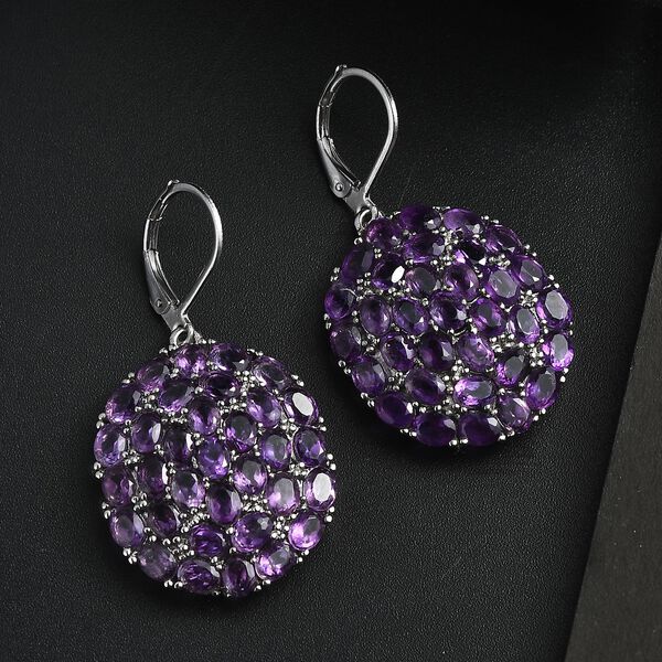 Afrikanische Amethyst Ohrringe, 316L Edelstahl ca. 11.35 ct image number 2