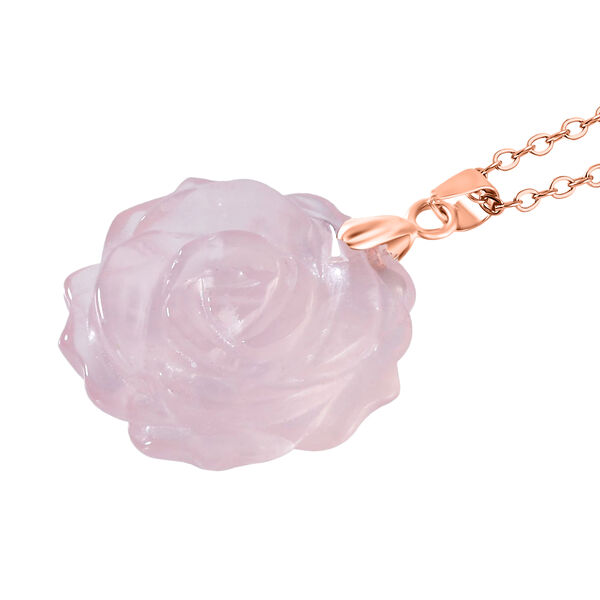 2er Set - Handgeschnitzter Rosenquarz Anh&auml;nger mit Kette und Ring (Gr&ouml;&szlig;e 16.00), ros&eacute;farben, ca. 30.00 ct image number 7