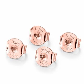 2er Set - Ohrsteckerverschl&uuml;sse, 925 Silber 750 ros&eacute;vergoldet