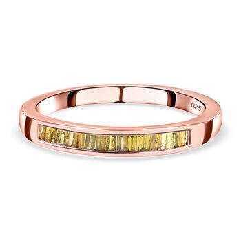 Gelber Diamant-Ring, 925 Silber ros&eacute;vergoldet (Gr&ouml;&szlig;e 16.00) ca. 0,25 ct