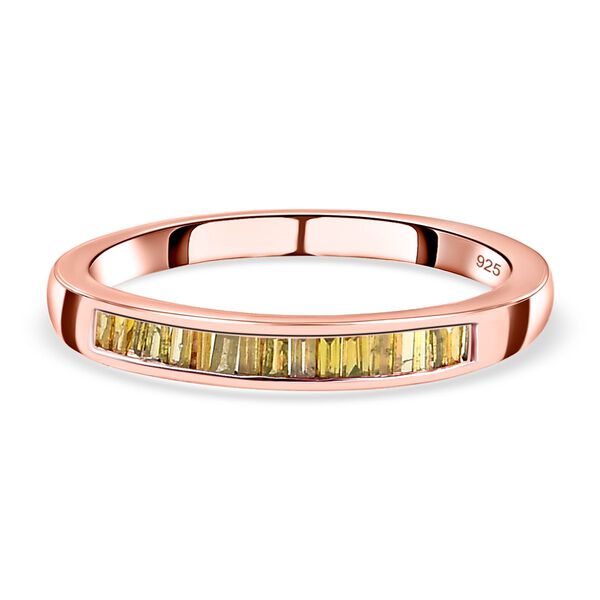 Gelber Diamant-Ring, 925 Silber rosévergoldet - 0,25 ct. image number 0