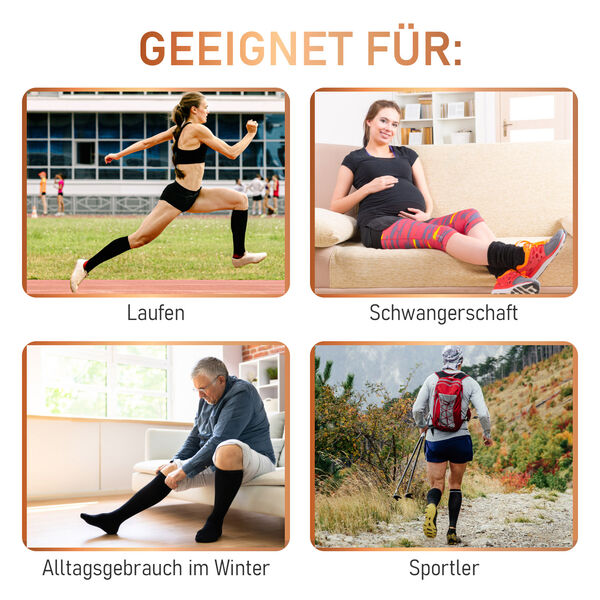 4er-Set Kupferfaser-Kompressions-Socken, 36-40, Wei&szlig;-schwarz image number 5