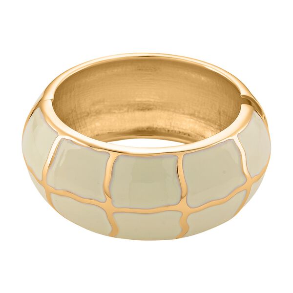 Emaille-Armreif mit Karomuster, ca. 18,5 cm, creme emailliert image number 5