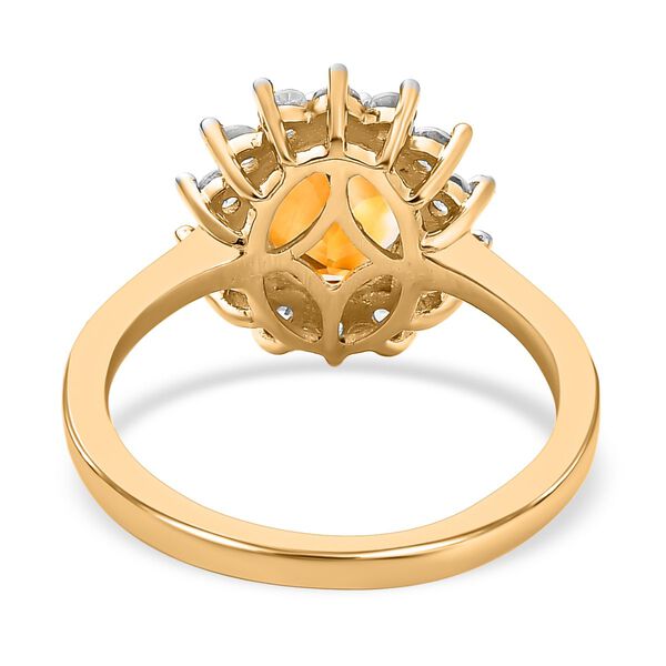 Serra Gaucha Citrin, Weißer Zirkon Ring, 925 Silber Gelbgold Vermeil, (Größe 20.00) ca. 3.14 ct image number 6