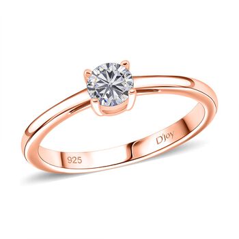 D'Joy GRA zertifiziertes Moissanit Schmuckset, 925 Silber ros&eacute;vergoldet - 2 ct.