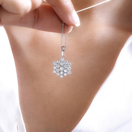 Moissanit Anhänger mit Kette, 925 Silber platiniert ca. 1.76 ct image number 1
