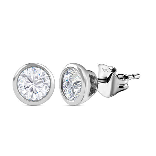 Moissanit Ohrringe, 925 Silber platiniert - 1,51 ct. image number 0