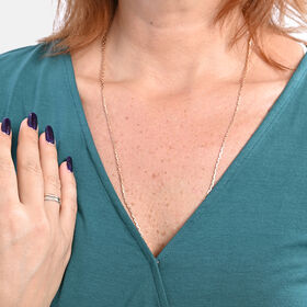 TAMSY - Bluse in Wickeloptik mit V-Ausschnitt, Gr&ouml;&szlig;e S, Blaugr&uuml;n 