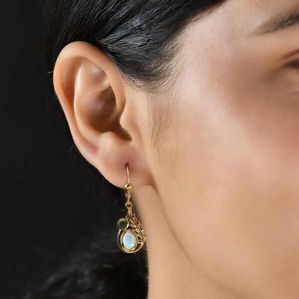 D’Joy AA natürliche, äthiopische Welo Opal und Chromdiopsid Ohrringe - 1,35 ct. image number 3