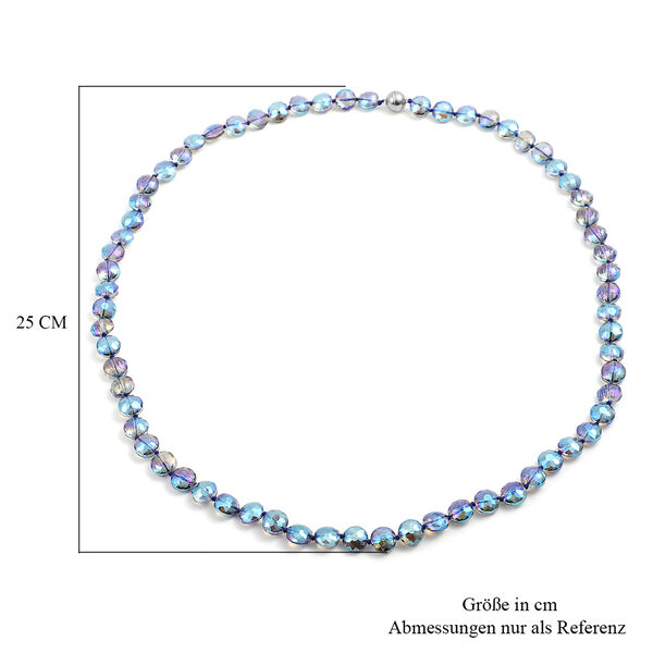 Mystische Glaskristall-Halskette, 90 cm, silberfarben image number 4