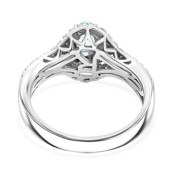Rhapsody AAAA Paraiba Turmalin, Weißer Diamant Ring 950 Platin (Größe 19.00) ca. 1,64 ct image number 4