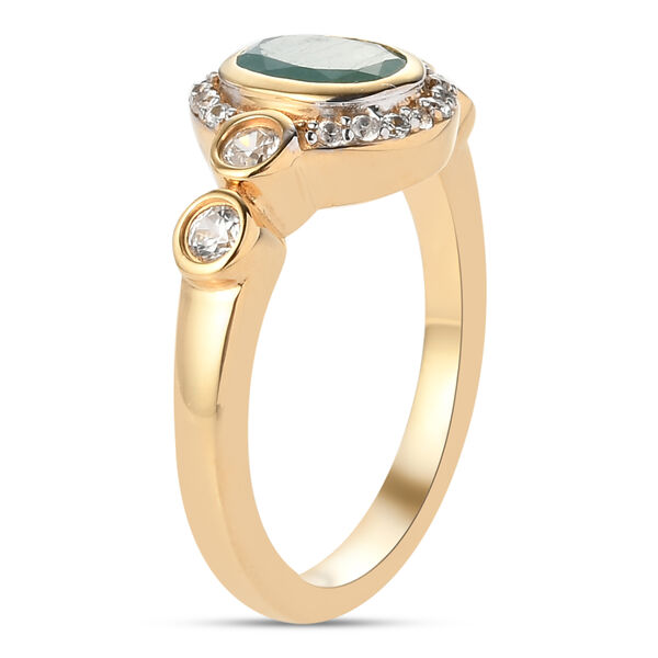 Grandidierit und Zirkon Ring 925 Silber vergoldet  ca. 1,11 ct image number 5