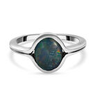 Boulder Opal Triplett-Ring, 925 Silber platiniert (Größe 16.00) ca. 1,23 ct image number 0