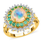 Natürlicher, äthiopischer Opal und Smaragd-Ring - 2,48 ct. image number 3