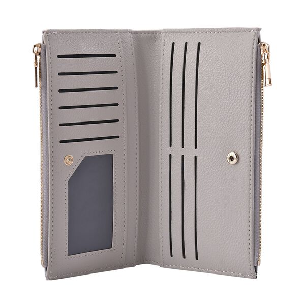 Brieftasche aus Kunstleder mit RFID Schutz, 19x19,5 cm, Silber image number 4