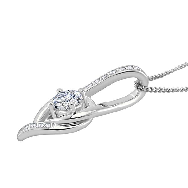 Moissanit Anhänger mit 45cm Kette , 925 Silber rhodiniert - 0,70 ct. image number 3