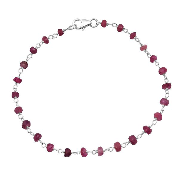Afrikanischer Rubin (Fissure gef&uuml;llt) Armband ca. 19 cm 925 Silber ca. 6,00 ct. image number 0