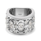 88 Facetten Moissanit-Ring, 925 Silber platiniert  ca. 0,90 ct image number 0