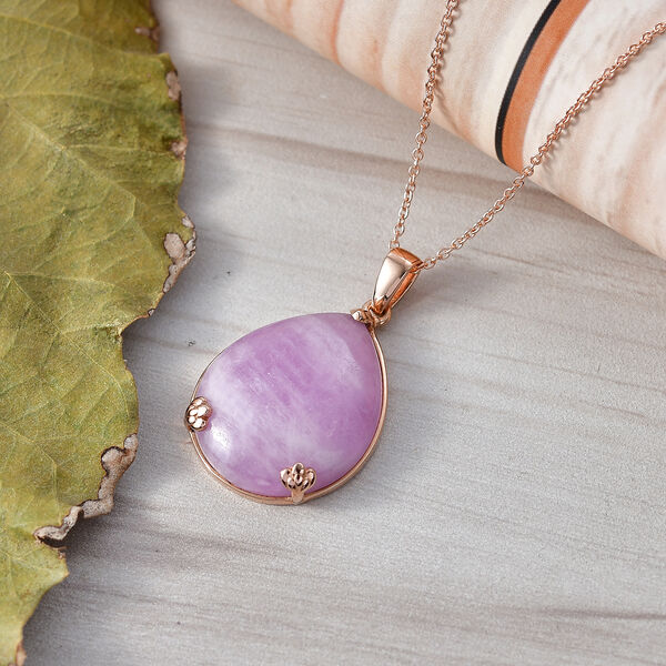 EverTrue Kunzit Anh&auml;nger mit 50cm Kette - 35,83 ct. image number 1