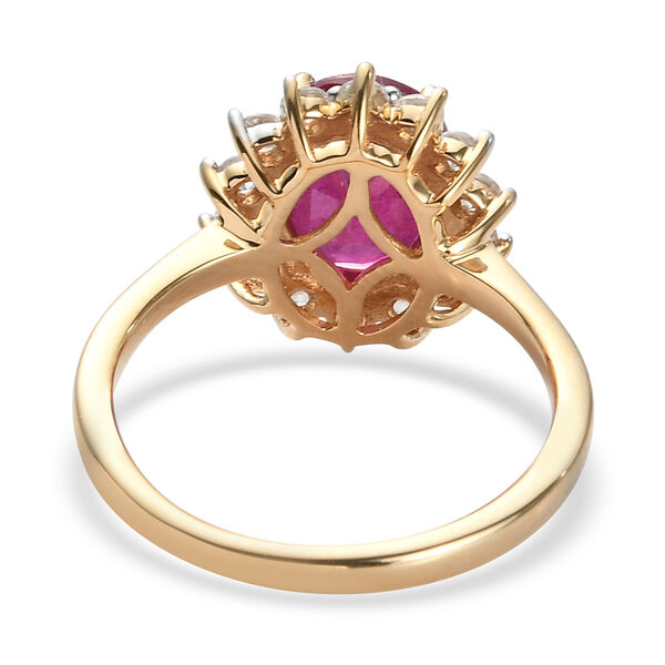 Afrikanischer Rubin und Zirkon Halo Ring 925 Silber vergoldet  ca. 3,30 ct image number 5