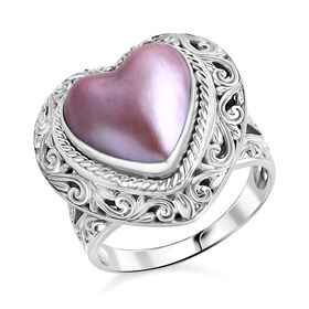 Rosa Mabe Perle Ring 925 Silber (Größe 19.00)