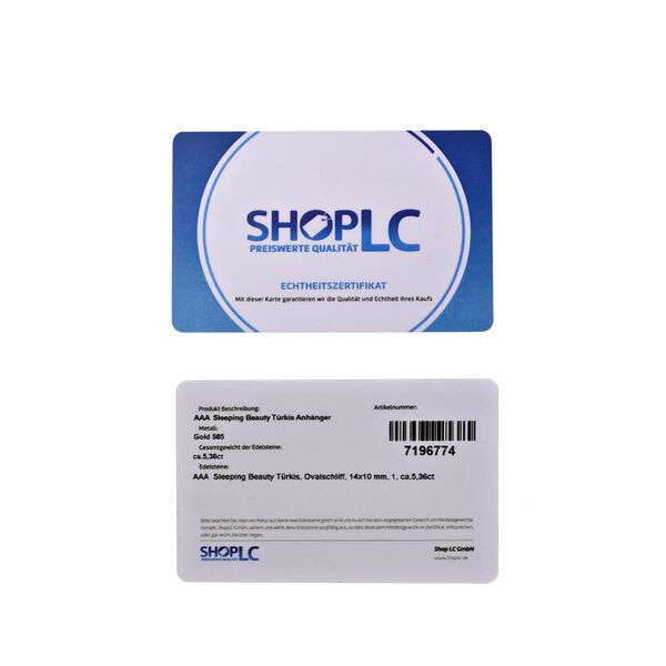 Amerikanischer, nat&uuml;rlicher AAA Sleeping Beauty T&uuml;rkis Anh&auml;nger - 5,36 ct. image number 6