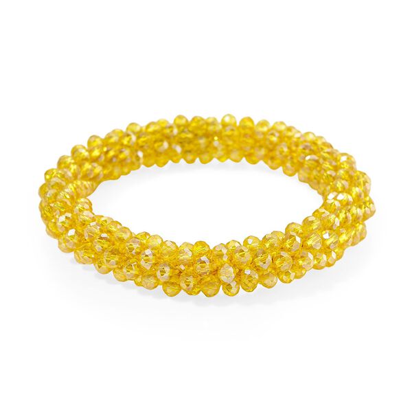 2er Set - Gelber Kristall Halskette und Armband, flexibel image number 6