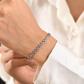 D'Joy blaues Diamant 19cm Armband, 925 Silber rhodiniert - 0,25 ct.