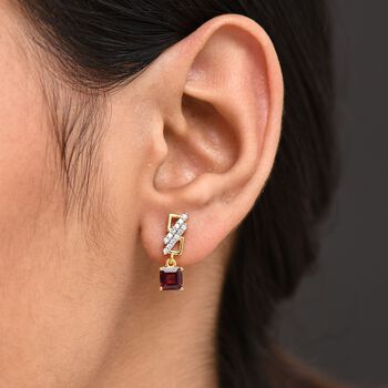 D'Joy AA Rhodolith Granat und Zirkon Ohrringe - 1,98 ct.