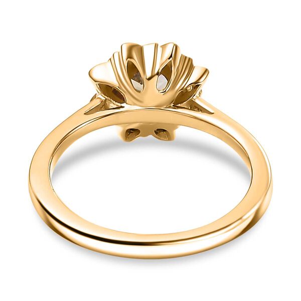 AA Natürlicher goldener Tansanit, Moissanit Ring 925 Silber 750 Gelbgold Vermeil (Größe 21.00) ca. 0,60 ct image number 5