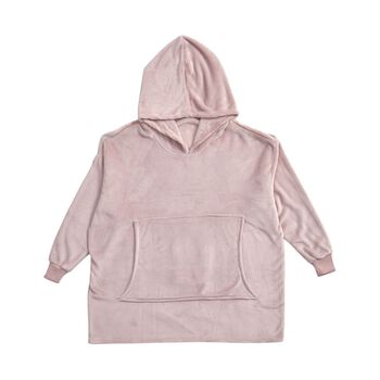 Flauschiger Flanell Hoodie mit gro&szlig;er Tasche, 96x89cm, rosa