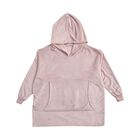 Flauschiger Flanell Hoodie mit großer Tasche, 96x89cm, rosa