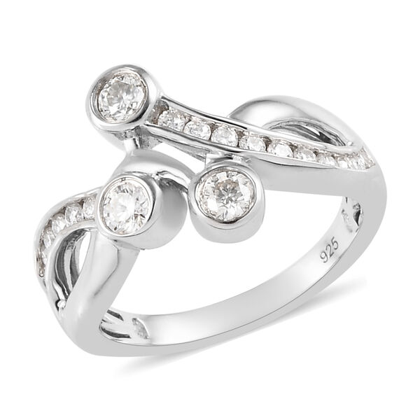 88 Facetten Moissanit Ring 925 Silber platiniert  ca. 0,63 ct image number 2