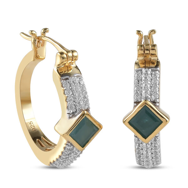 Grandidierit und Zirkon-Ohrringe, 925 Silber vergoldet ca. 1,23 ct image number 3