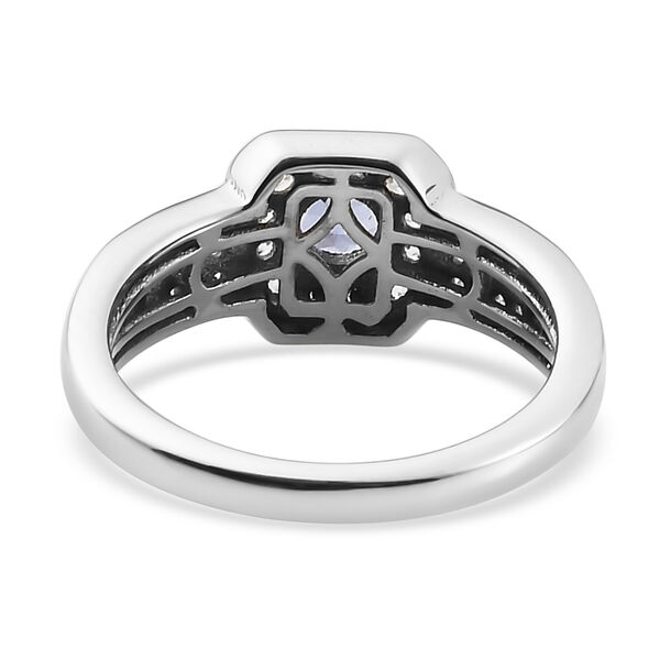 Tansanit und Zirkon Ring 925 Silber platiniert  ca. 0,81 ct image number 6